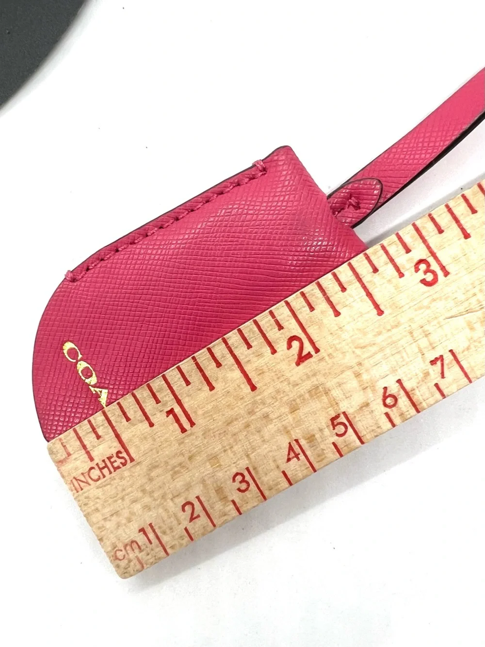 Coach Hot Pink Crossgrain Leather Clochette Key Bell Bag Charm Keyring